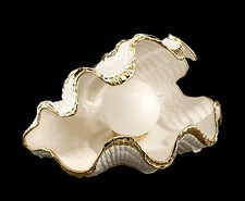 50x36x30cm TISCHLAMPE LAMPE LEUCHTE LAMP KERAMIK PORZELLAN MUSCHEL  24K GOLD