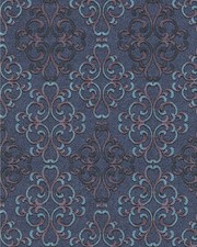 EDEM 85037BR32 Barock Tapete mit metallischen Akzenten blau türkis lila 5,33 m2