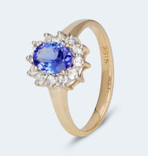 Harry Ivens IV Ring Gelbgold 375 mit einem Tansanit AAAA und Saphiren