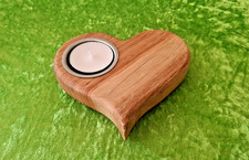 Holzherz mit Teelicht Teelichthalter Deko Herz Holz Valentinstag Hochzeit Liebe