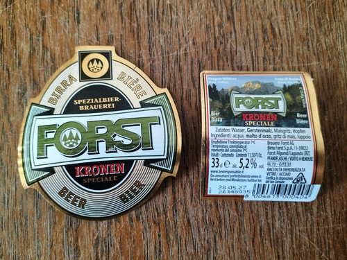 Bieretikett brauerei forst - bieretikett,,