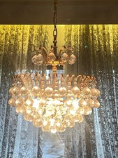 Prachtvoller Jugendstil Messing Kronleuchter Kristall