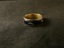 Delfin Ring 24 Karat Vergoldet Edelstahl Gold Blau Damen Fisch Ozean