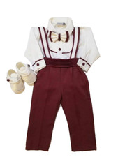 Festlicher Anzug Baby/Junge, Hochzeit, Taufe, Geburtstag, Bordeauxrot, 4 teilig