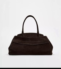 Zara Schultertasche Aus Veloursleder Schokobraun Neu Ohne Etikett Neu
