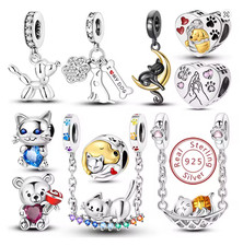 Charms Anhänger Silber 925 Armband Dame Frau Geschenk Tier Haustier Hund Wolf