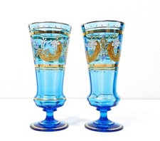 2 Fußbecher Bierglas blau