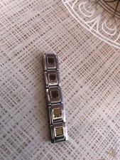 1 Anhänger Viereck grün/pink für Armband– "Nomination" kompatibel - Edelstahl -