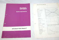 Saba HiFi Studio 8040 Stereo F - Bedienungsanleitung und Schaltplan          (*)