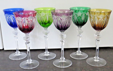 24558/  WMF Cristal Cabinet 6 Überfang Weingläser Römer Höhe ca. 22,4 cm