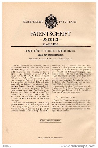Original patent josef löw - original,