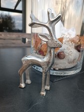 Deko Figur Hirsch, Rentier, Silber, 20cm
