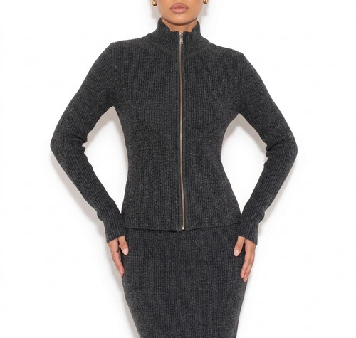 Mango strickjacke grau meliert - strickjacke,
