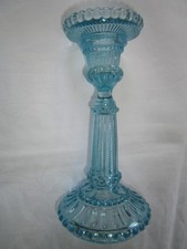 antiker Pressglas-Kerzenleuchter, Kerzenständer, blau, Originale  POP. Leuchter