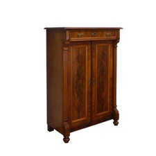 Vertiko antik Hochschrank Highboard Gründerzeit um 1880 Nussbaum B: 92cm -11678-