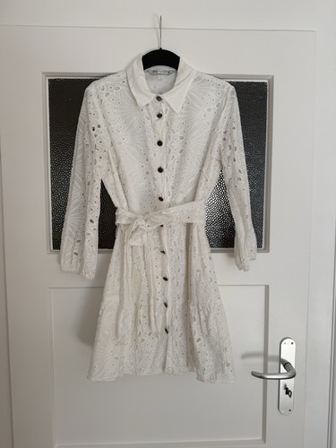 Zara kleid lochstickerei weiß - kleid,