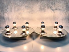 2 Fischer Leuchten Wandlampen Ufo Lampen aus Spiegelglas 70er 80er Jahre Design