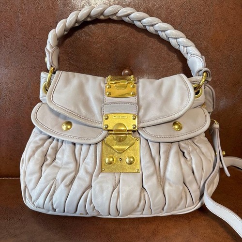 Miu matelasse rosa - rosa, leder