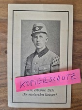 Sterbebild WK 2/Death Card WW2: RAD Uniform mit Mütze-Top,gef. 2.11.43 im Osten