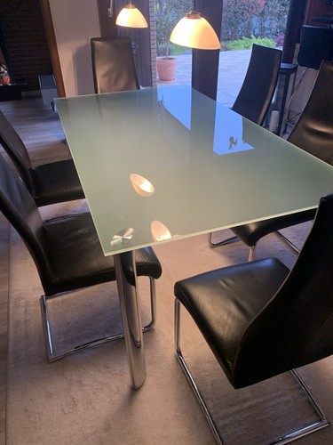Rechteckiger glas esstisch - rechteckiger, glas-esstisch