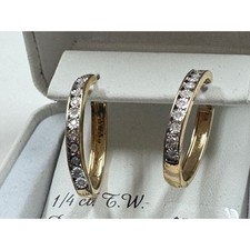 14 Karat Gold Diamant Creolen 1/4 ct TW