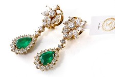 Ohrhänger Weyersberg  2 Smaragde 2,4 ct + 55 Diamanten 2,5 ct 750 [BRORS 19813]