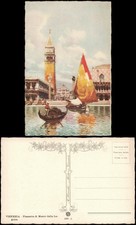 Venedig Venezia Künstlerkarte Piazzetta S. Marco dalla Laguna Gondel 1926