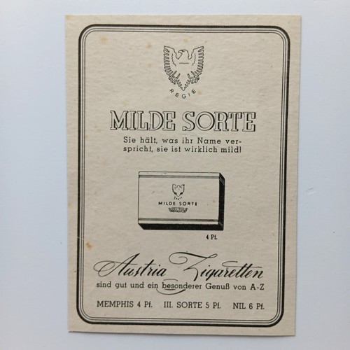 1942 austria zigaretten milde - austria,