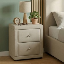 Nachttisch Beige Stoff 2