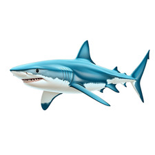 Watercolor shark sticker sea