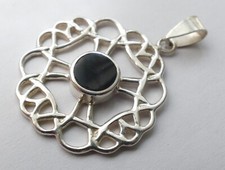 Anhänger Onyx Cabochon 925 Silber Vintage 70er pendant silver