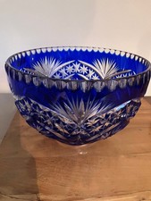 Schale aus Bleikristall in blau von Irena