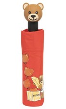 Moschino Regenschirm 171€ Teddy Bär Rot Neu Designer 99% UV Schutz Automatisch 