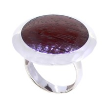 Silberring mit holzeinlage