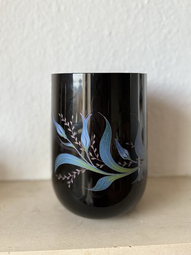 Vintage glas vase schwarz - glas,