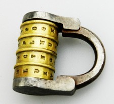 Antikes Buchstaben Schloss - Vorhängeschloss aus Messing & Eisen - K1