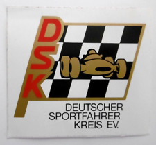 Werbe-Aufkleber DSK Deutscher Sportfahrer Kreis e.V. Rennwagen F1 11x9 cm 80er