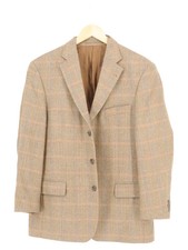 WESTBURY Herren Sakko Gr. 50/L Beige Kariert Wolle Kaschmir Klassisch Elegant