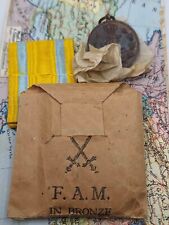 F.A.M. in Bronze Friedrich August Medaille mit Tüten Band und Papier Orden