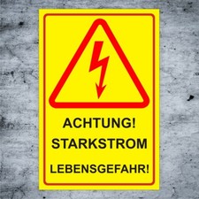 Starkstrom Lebensgefahr, Warnschild, Hochspannung, Alu-Verb. 3mm oder Aufkleber