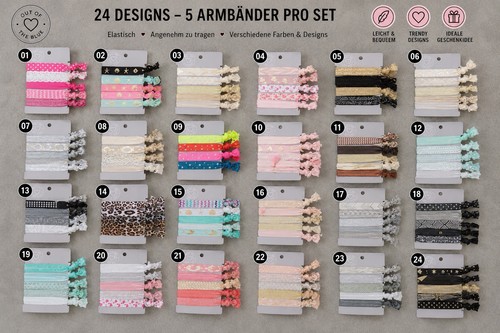 Stoffarmband 5er set - stoffarmband,