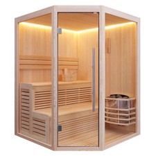 Sauna Saunakabine 160x160 cm aus Pinienholz 6kW Vega Saunaofen Finischesauna
