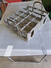 ANTIKER BIERKASTEN BIERKISTE aus METALL KISTE für 20 FLASCHEN FLASCHENTRÄGER