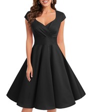 Bbonlinedress 1950er Vintage Retro Cocktailkleid Rockabilly V Ausschnitt