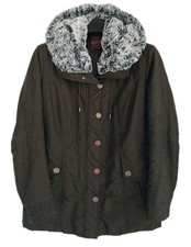GREENSTONE Anorak Jacke Größe 42/L  Braun *** Fellimitat der Kapuze ausknöpfbar