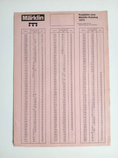Märklin  Preisliste zum