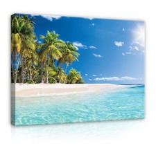 STRAND MEER PALMEN XXL Wandbilder Wohnzimmer Leinwand Bilder Canvas Wandbild 24