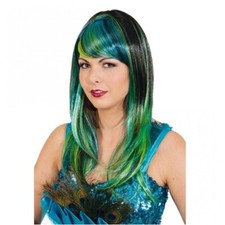 Pfau Perücke Langhaar schwarz