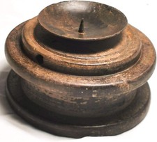 Kerzenhalter aus antiker Holzspindel, ca. 6cmx10cm, schönes Altholz, vintage