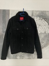 Guess Dicke Jeansjacke mit Teddyfutter Schwarz Gr.S